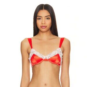 NWT$113 2-PC LINGERIE SET After Hours Satin Bra Red 30-38B & Fly Girl Panty MED